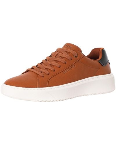 Skechers , Sneaker Suit Court Break Uomo, Cognac Duraleather, 45.5 EU - Marrone