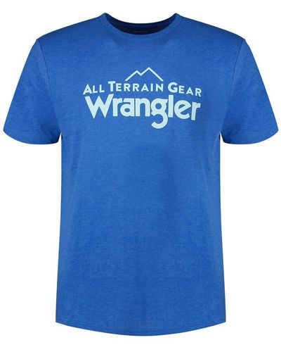 Wrangler All Terrain Gear By Logo Tee T-shirt - Blue