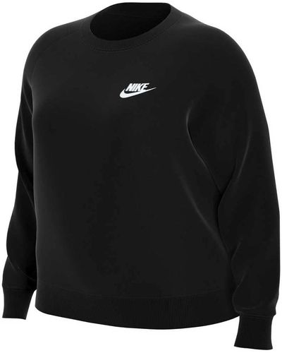 Nike W NSW ESSNTL FLC Crew Plus Sweatshirt - Schwarz
