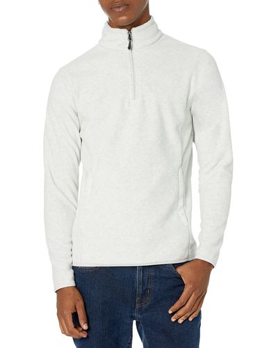 Amazon Essentials Quarter-Zip Polar Fleece Jacket Outerwear-Jackets - Blanco