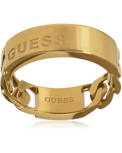 Guess X LOGO Kollektion Edelstahl ring Gold Das Geschenk für Männer mit Stil - Mettallic