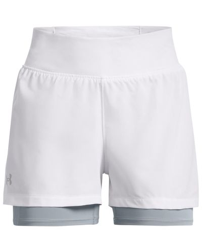 Under Armour S Run Stamina 2in1 Shorts White/reflect S
