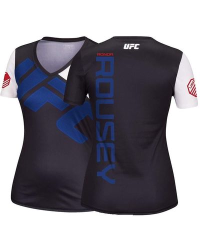 Reebok Ronda Rousey Ufc Black Fight Kit Walkout Jersey At6031 - Blue