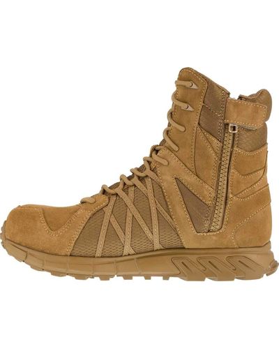 Reebok Trailgrip Safety Toe 8" Tactical Boot With Side Zipper Military - Brown