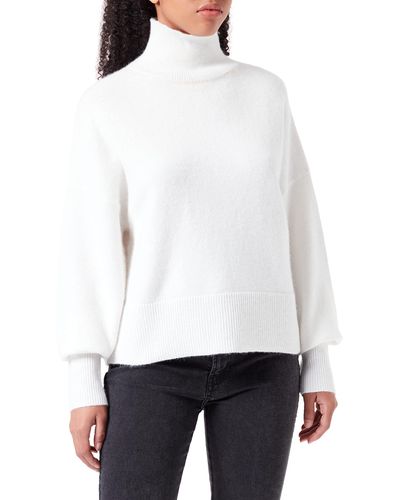 HUGO Sisimia Relaxed-Fit Pullover mit Rollkragen und Rippbündchen Weiß XS
