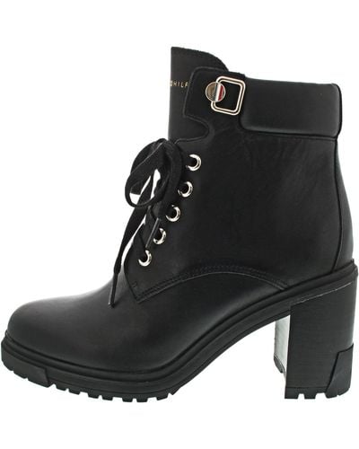 Tommy Hilfiger Outdoor Heel Lace Up Boot Fashion - Black