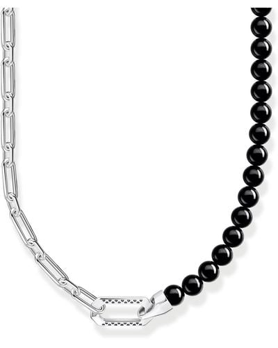 Thomas Sabo Kette Onyx Beads 925 Sterlingsilber - Mettallic