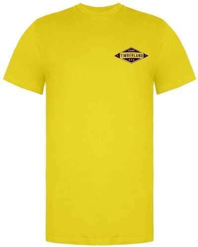 Timberland Short Sleeve Crew Neck Graphic Logo Yellow S T-shirt A1lmz M72