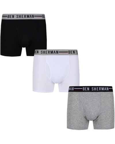 Ben Sherman Keyhole Front Boxer Shorts - Blanc