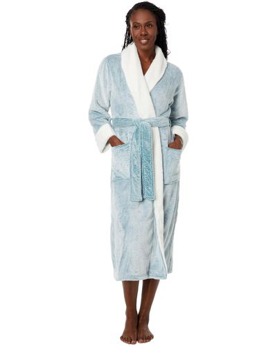 N Natori Frosted Cashmere Robe Length 48",spruce,large - Blue