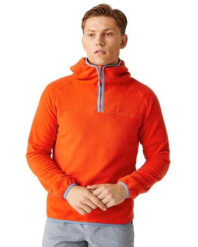 Regatta S Kathan Half Zip Hooded Fleece Jacket - Orange