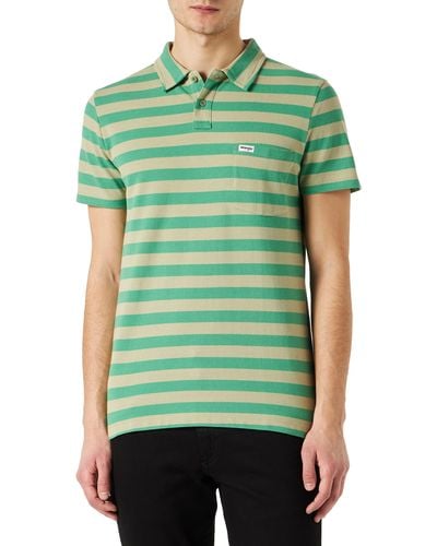 Wrangler Stripe Polo Shirt - Grün