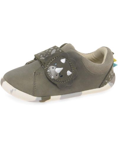 Clarks Roamer Tri T Leather Shoes In Wide Fit Size 4.5 - Grey