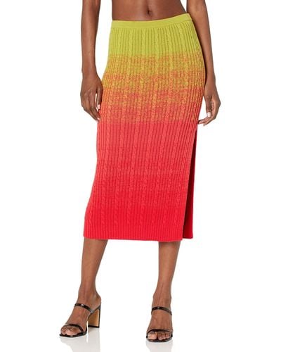 The Drop Lola Ombre Midi Skirt - Red