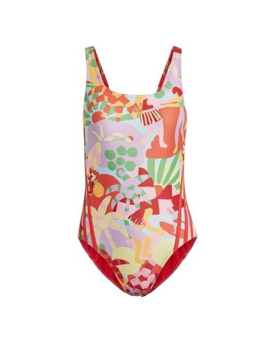adidas S Farm Swimsuit Pearl Citrine L - Red