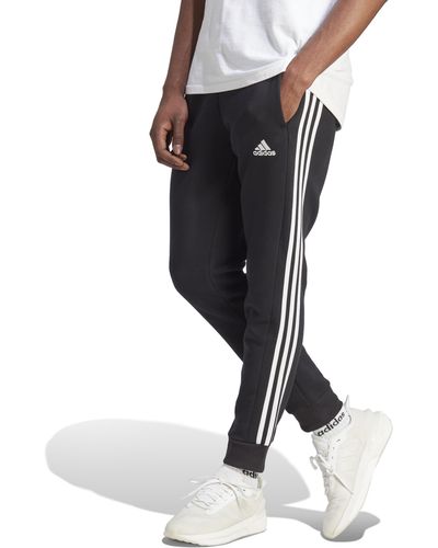 adidas Essentials Fleece 3-stripes Tapered Chet Broek - Zwart