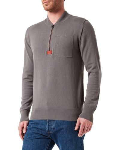 G-Star RAW Half Zip Pocket Pullover Sweater - Grijs