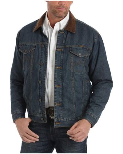 Wrangler Big & Tall Concealed Carry Blanket Lined Denim Jacket Jeansjacke - Blau