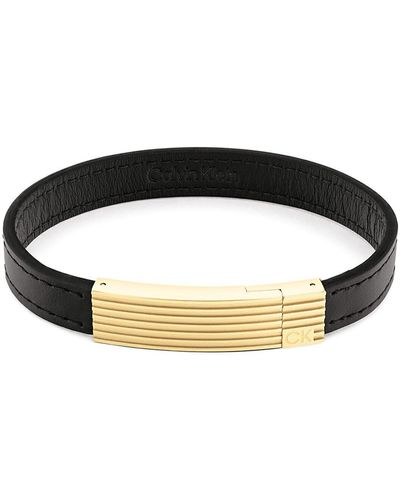 Calvin Klein Leren Armbanden Voor Circuit Collectie In Zwart