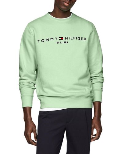 Tommy Hilfiger Tommy Logo Sweatshirt Mw0mw11596 Pullover Sweatshirt - Green