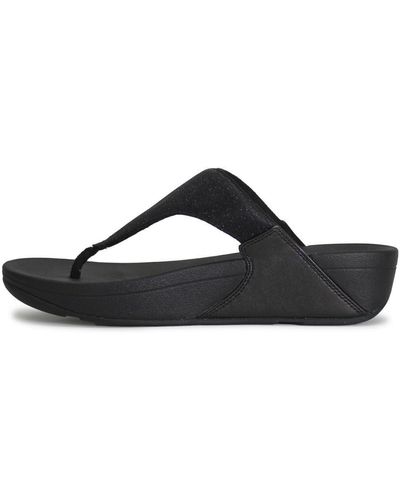 Fitflop Lulu Shimmerlux Toe-post Sandals Eu 39 - Black