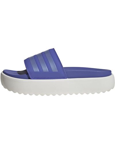 adidas Adilette Platform Slides - Blue