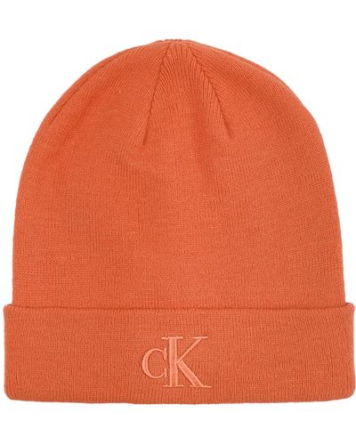 Calvin Klein Mütze mit schette Winter-Hut - Orange
