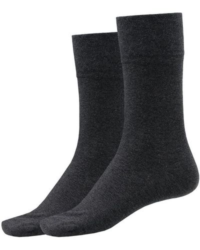 Schiesser Long Life Cool Socken 12er Pack anthracite 43|46 - Schwarz