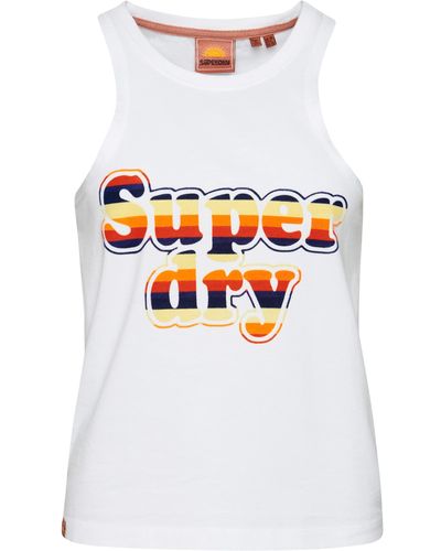 Superdry Vintage Cooper Classic Vest W6011504A Optic 8 Mujer - Blanco
