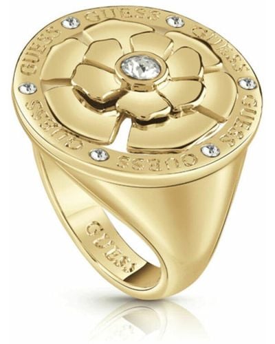 Guess Ring PEONY WITH CRYSTAL BIG RING(GL Edelstahl 54 Gold 32012923 - Mettallic
