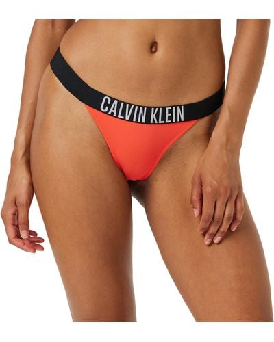 Calvin Klein Slip Bikini Brasiliana Donna Sportivo - Rosso