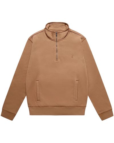 French Connection Half Zip Jumper Large - Natural