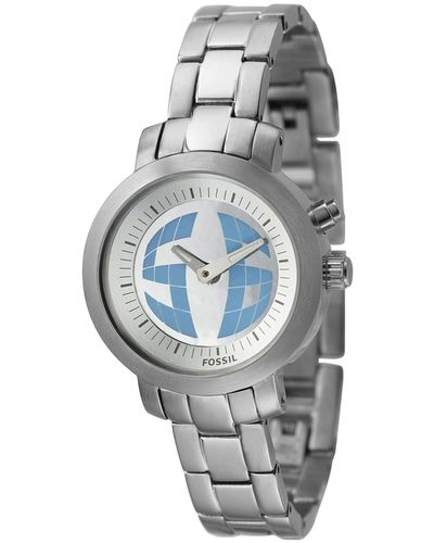 Fossil Bg2197 Ladies 'big Tic' Steel Bracelet Watch - Grey