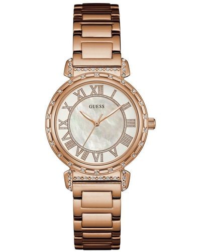 Guess Multi Dial Quartz Watch With Stainless Steel Strap W0941l3 - Pink