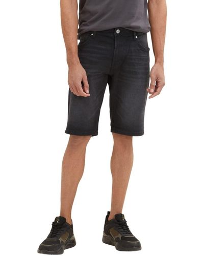 Tom Tailor Slim Fit Jeans Bermuda Shorts - Schwarz