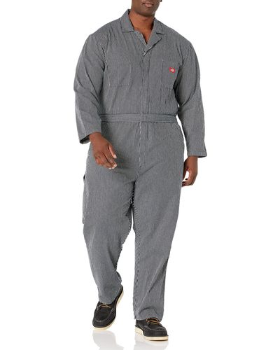 Dickies S Hickory Stripe Coveralls - Gray