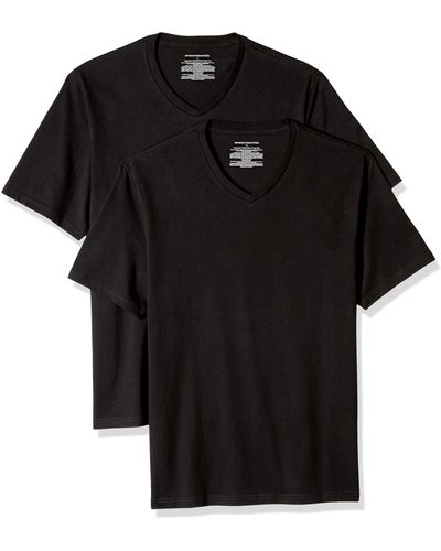 Amazon Essentials 2-pack Regular-fit Short-sleeve V-neck T-shirt - Black