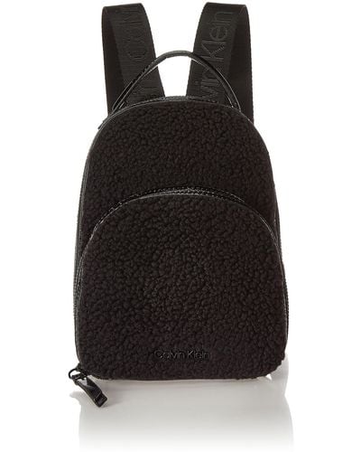 Calvin Klein Astatine Sherpa Mini Backpack - Black