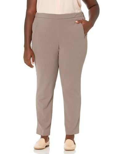 Nine West Pull On Drapey Crepe Pant - Natural