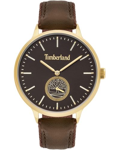Timberland Wrist Watch With Brown Leather Band Tbl.15645myg/12