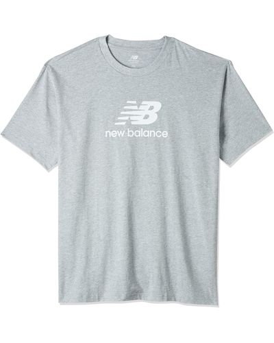 New Balance Essentials Stacked Logo Cotton Short Sleeve T-shirt M - Blu