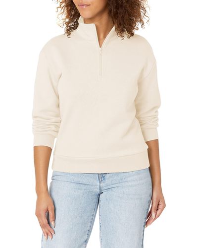 Alternative Apparel Womens Eco-cozy-fleece Mock Neck Pullover Sweater - White