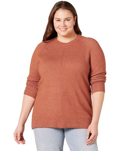Amazon Essentials Classic-fit Long-sleeve Crewneck Sweater - Orange