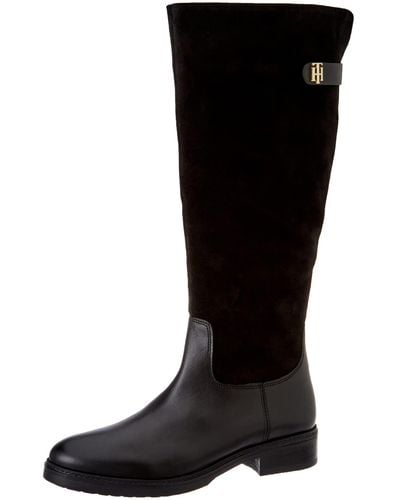 Tommy Hilfiger TH Suede LONGBOOT - Negro
