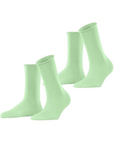 Esprit Socken Basic Pure 2-Pack W SO Baumwolle einfarbig 2 Paar - Grün