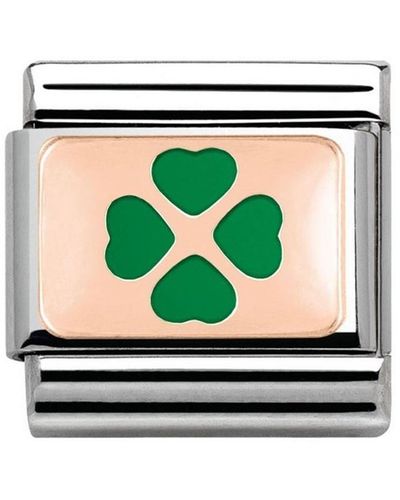 Nomination 430201 Charm 925 Silver Green / Rose Gold.