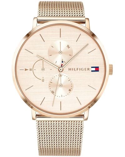 Tommy Hilfiger Multiwijzerplaat Kwarts Horloge Met Roségouden Armband 1781944 - Meerkleurig