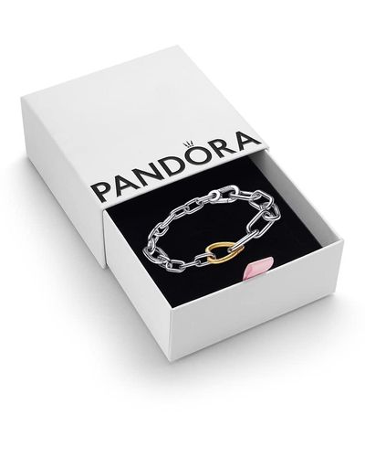 Pandora Sterling silver and 14k gold-plated link bracelet