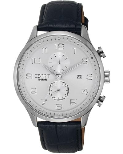 Esprit Armbanduhr XL Cerritos Chronograph Quarz Leder ES105581002 - Mettallic