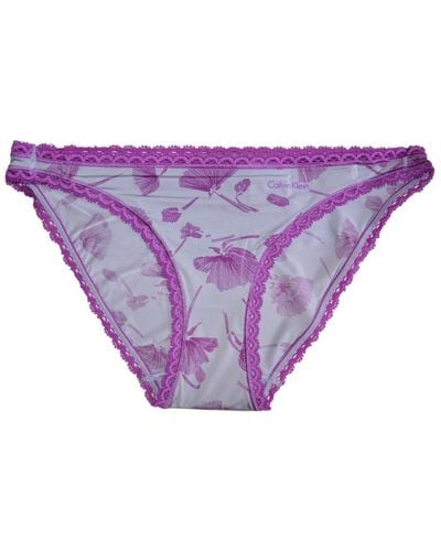 Calvin Klein Onderkleding Slip Seductief Comfort Taille - Bikini, Effen, Violet (sketch Floral Print Ke1), S - Paars
